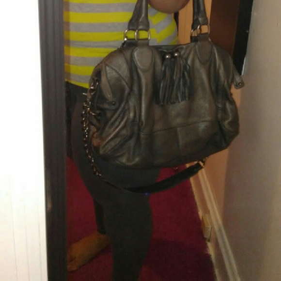 Gray\silver genuine leather purse