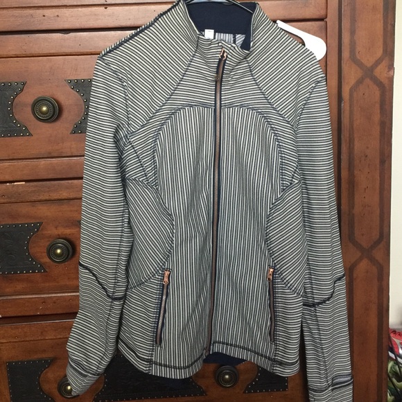 Lululemon Navy striped zip up