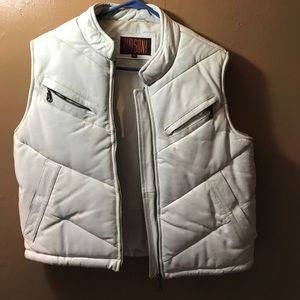 White leather vest