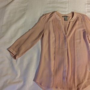 Sheer Blush Tuxedo Blouse 🌹