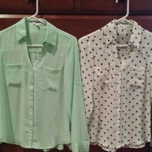 Two women's Express Portofino Shirts size XS