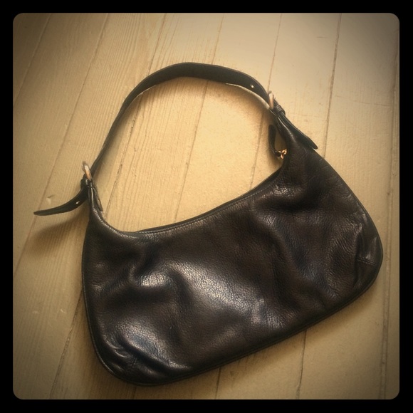Black genuine leather hobo- excellent condition!