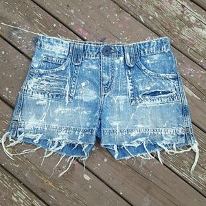 Custom painted & ripped Jean shorts