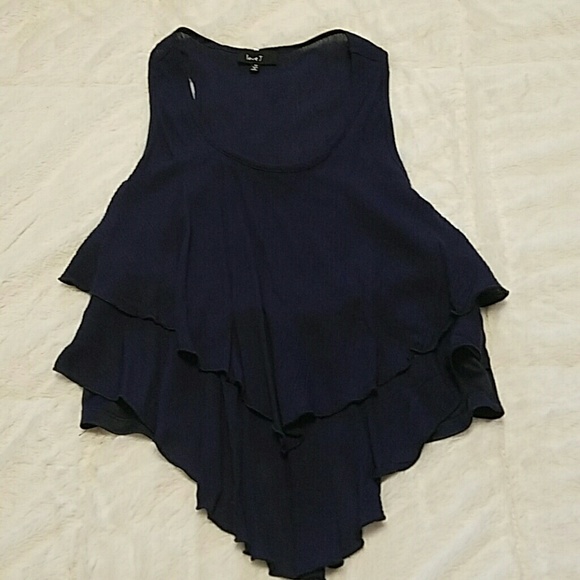 Navy Blue Crop Tank Top