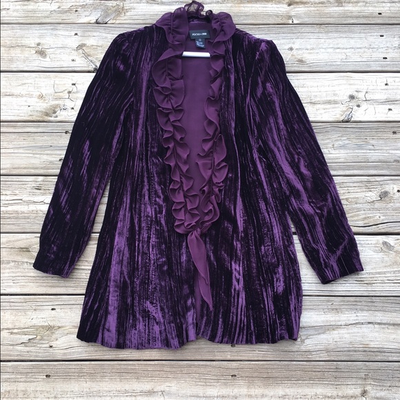 purple velvet cardigan