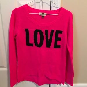 "LOVE" knot sweater