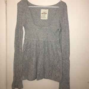 Hollister Light Grey Knit Sweater