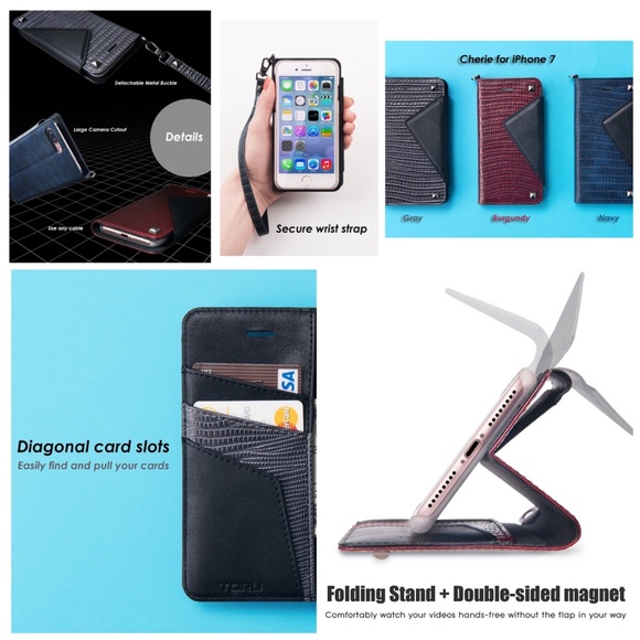 iPhone 8/7 Faux Alligator wallet case - Picture 2 of 7