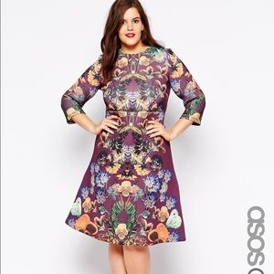 ASOS Curve NWT Botanical Print A-line dress