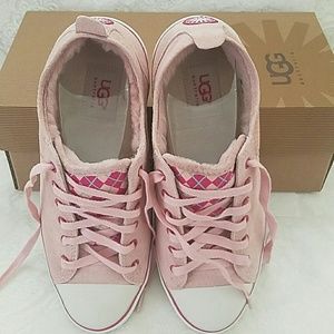 Authentic UGG PINK suede sneakers.