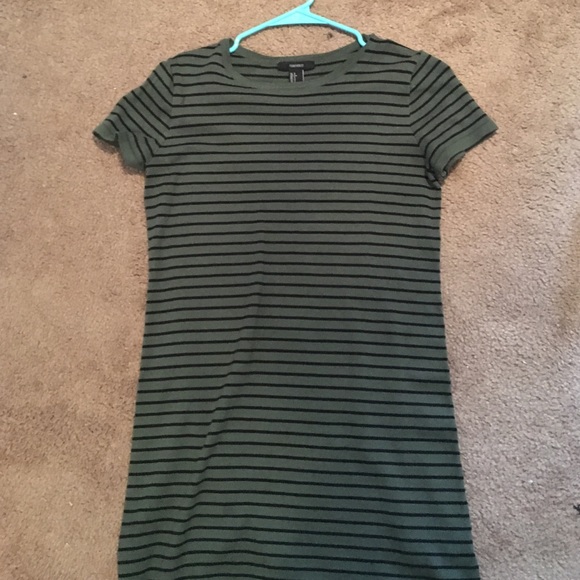 Brand new Forever 21 green striped dress