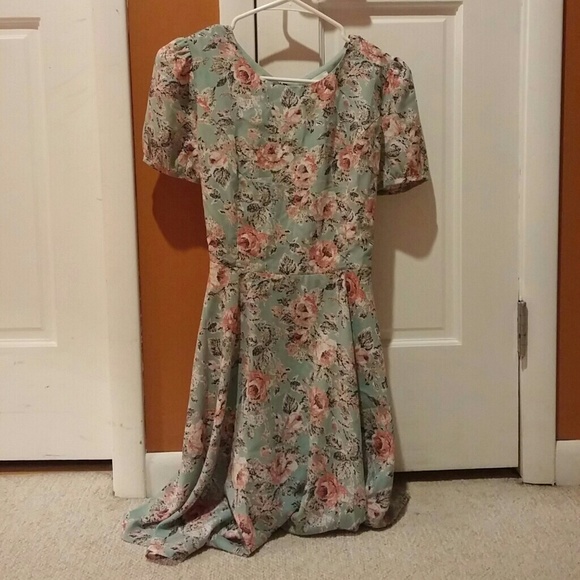 Light blue floral dress