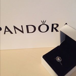 Pandora Bloom Grey Pearl Ring