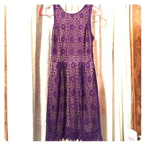 Purple(nude slip) dress.