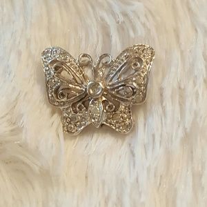 14k White Gold Butterfly Pendant