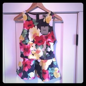 NWT Size 4 ASOS Peplum Blouse