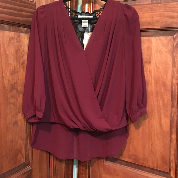 Burgundy Chiffon Top