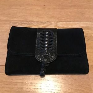 Black suede wallet