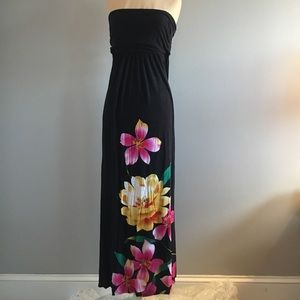 Black floral maxi dress