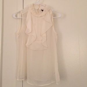 BCBG winter white blouse