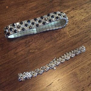 Diamond tennis bracelet and rhinestone add on