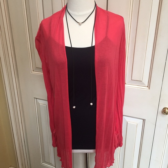 Coral pink cardigan