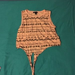 F21 pink cropped top