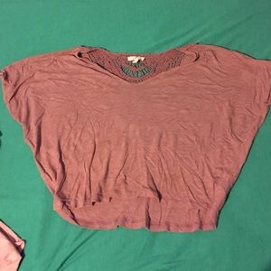 Purple cropped shirt