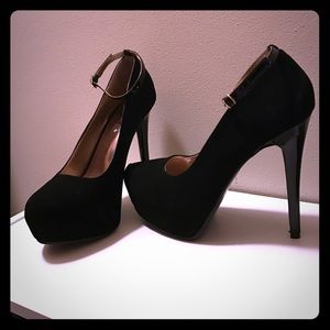 Platform heels with ankle strap
