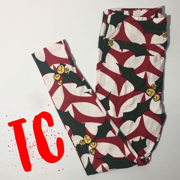 Lularoe Holiday Christmas Holly leggings TC