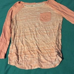 Tribal print Baseball t