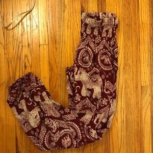 The Elephant Pants - Harem, Maroon and White