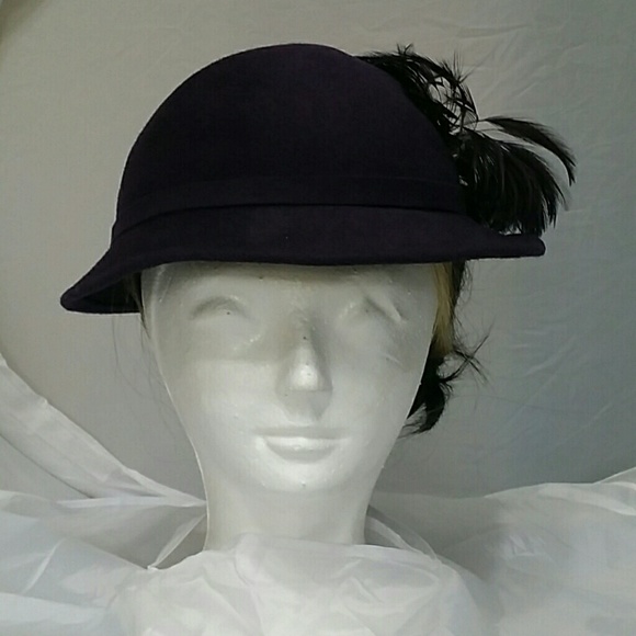 Mr John Modern Purple Feather Hat