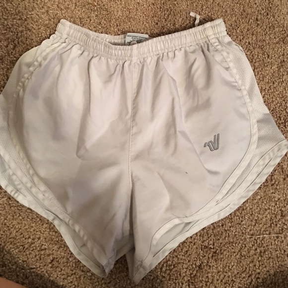 White varsity shorts