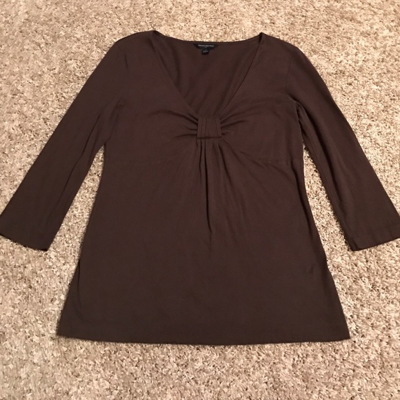 Banana Republic Brown 3/4 Sleeve v-neck Top