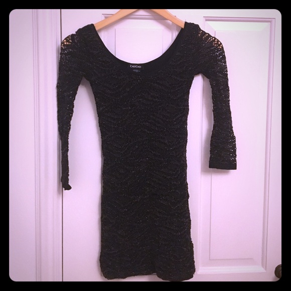 Bebe long sleeve bandage mini dress