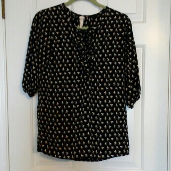 Black V Neck Blouse