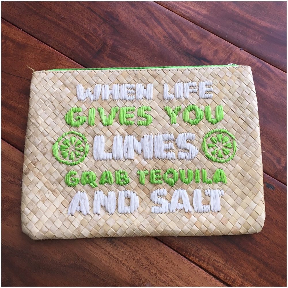 When Life Gives You Limes Straw Woven Clutch - Picture 2 of 5