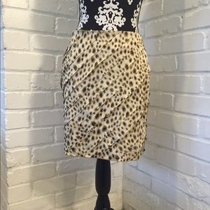 Leopard print petite Ann Taylor pencil skirt