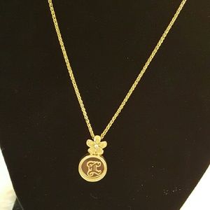 14k Gold Moving Initial Pendant with Chain