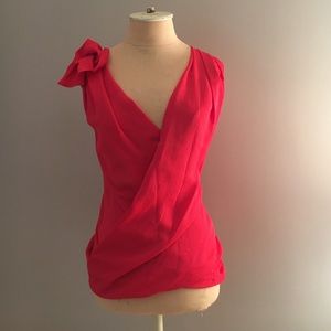 Pink Blouse with Rose Decal on Shoulder