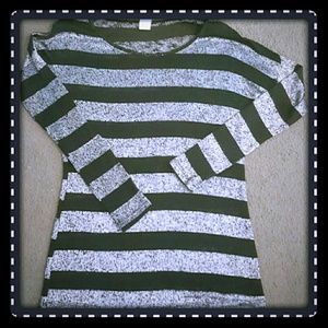 Black and silver long sleeve slightly sheer top