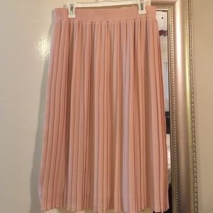 Target Pink Pleated Midi Skirt Who What Wear - M