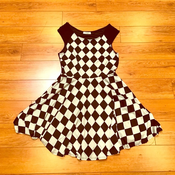 Vintage Black and White Checkered Dress