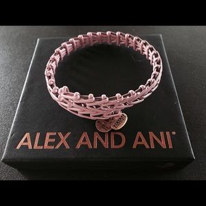 Alex & Ani + Vintage 66 pink braided bracelet