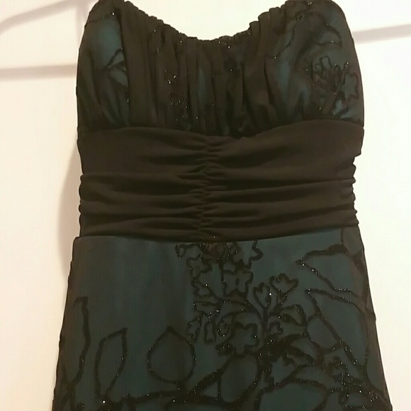 Black and teal lace mini dress - Picture 1 of 4