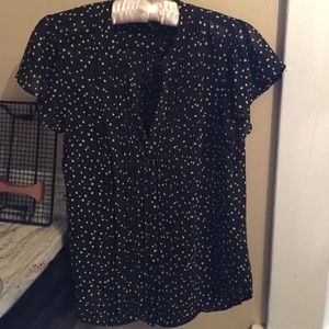 H&M flutter short sleeve blouse