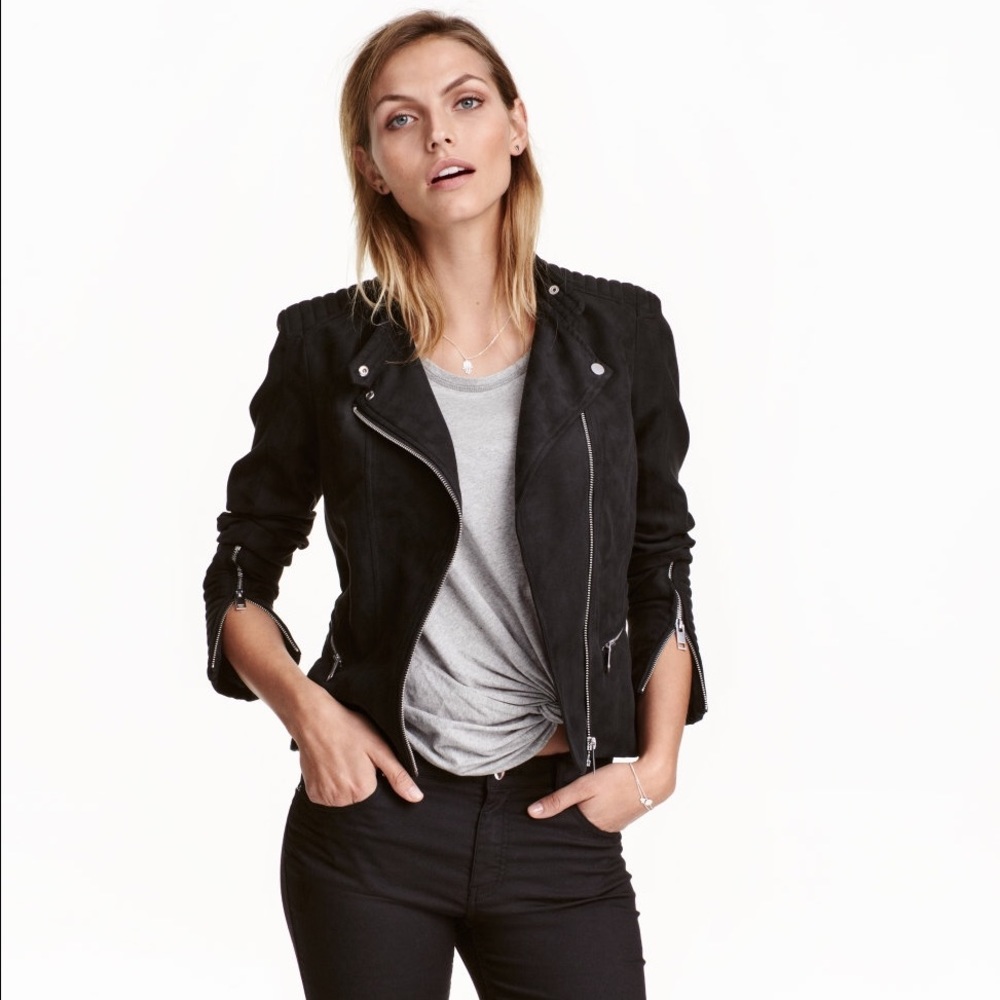 Suede biker jacket