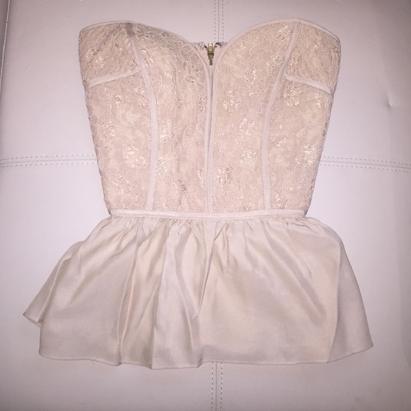 Parker corset/bustier peplum strapless top