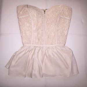 Parker corset/bustier peplum strapless top